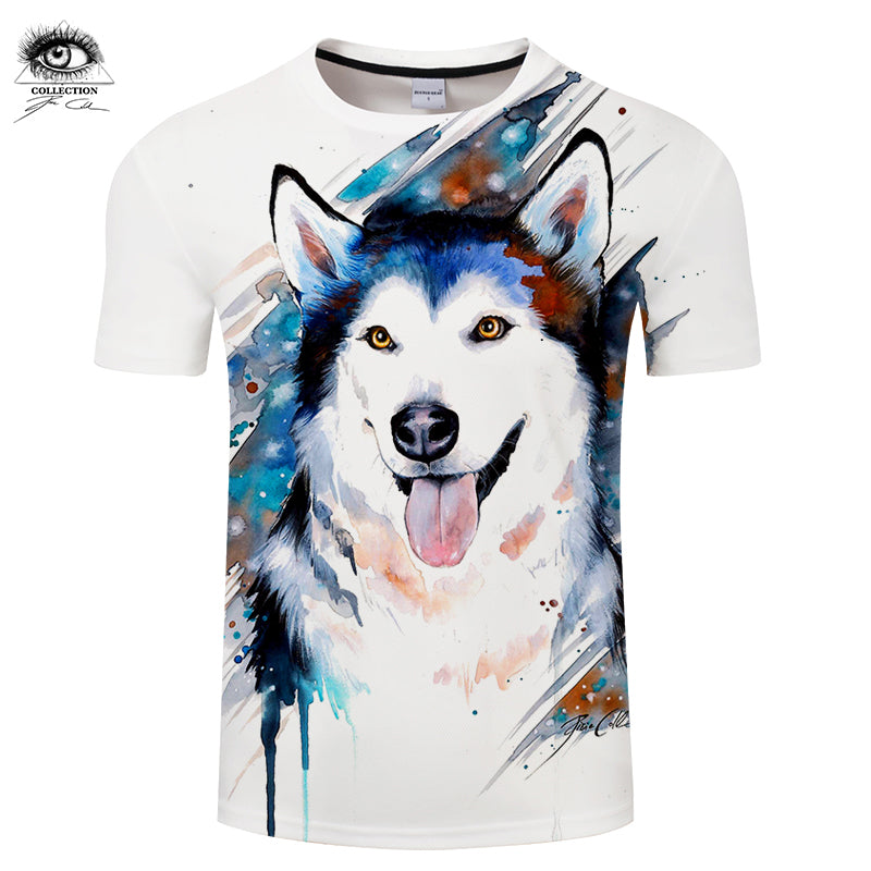 Husky 3D Printed T-shirt