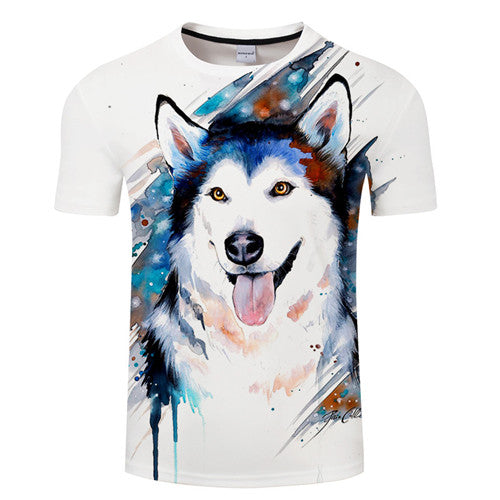 Husky 3D Printed T-shirt